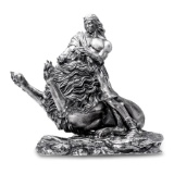 20 oz Silver Antique Statue - Samson and the Lion