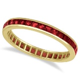 Princess-Cut Garnet Eternity Ring Band 14k Yellow Gold (1.20ct)