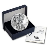 2014-W Burnished Silver American Eagle (w/Box & COA)