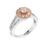10K Two-tone Halo Diamond Engagement Proposal Ring APPROX .55 CW (VS2-SI1)