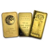 10 oz Gold Bar - Brand Name (one piece per lot)