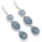 21.32 Carat Genuine Milky Aquamarine .925 Sterling Silver Earrings