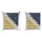 Sterling Silver Womens Yellow Blue Colored Diamond Square Cluster Earrings 1/6 Cttw