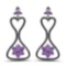 6.31 Carat Genuine Amethyst & Black Spinel .925 Sterling Silver Earrings