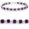 15.00 Carat Genuine Amethyst .925 Sterling Silver Bracelet