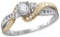 14kt White Two-tone Gold Womens Round Diamond Solitaire Bridal Wedding Engagement Ring 1/4 Cttw