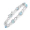 5.60 Carat Genuine Swiss Blue Topaz .925 Sterling Silver Bracelet