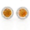 7 1/3 CARAT DARK CITRINE & 1/4 CARAT (40 PCS) CREATED WHITE SAPPHIRE 925 STERLING SILVER EARRINGS