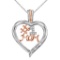 Sterling Silver Womens Round Diamond Rose-tone #1 Mom Mother Heart Pendant 1/10 Cttw