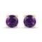 0.48 Carat Genuine Amethyst 10K Yellow Gold Earrings