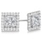 Square Diamond Earring Jackets Pave-Set 14k White Gold (0.50ct)