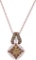 14K Rose Gold Brown Cognac Enhanced Colored Diamond Fashion Charm Pendant 5/8 CT