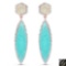 14K Rose Gold Plated 17.14 Carat Genuine Amazonite, Prehnite And White Topaz .925 Sterling Silver Ea