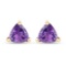 0.50 Carat Genuine Amethyst 10K Yellow Gold Earrings