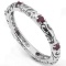 0.35 CARAT GENUINE RUBY PLATINUM OVER 0.925 STERLING SILVER RING