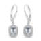 1.49 Carat Genuine Blue Topaz and White Topaz .925 Sterling Silver Earrings