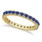 Blue Sapphire Eternity Band Anniversary Ring 14K Yellow Gold (0.50ct)