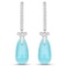 8.99 Carat Genuine Amazonite and White Topaz .925 Sterling Silver Earrings