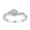 10K White Gold Womens Cluster Infinity Knot Real Diamond Promise Engagement Wedding Ring 1/5 CT