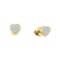 Yellow-tone Sterling Silver Womens Round Diamond Heart Screwback Earrings 1/20 Cttw