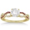 Infinity Diamond and Ruby Gemstone Engagement Ring 14K Yellow Gold 1.21ct