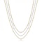 Three-Strand Diamond Station Necklace in 14k Three-Tone Gold (1.40ct)