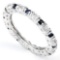 4/5 CARAT ( 11 PCS ) WHITE TOPAZ & 1/2 CARAT (11 PCS) SAPPHIRE 925 STERLING SILVER RING