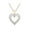 10kt Yellow Gold Womens Round Diamond Double Frame Heart Pendant 1/2 Cttw