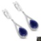 4.59 Carat Genuine Blue Aventurine .925 Sterling Silver Earrings