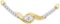 14kt Yellow Gold Womens Round Diamond 2-stone Hearts Together Bar Pendant Necklace 1/3 Cttw