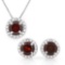 3 CARAT GARNETS & GENUINE DIAMONDS 925 STERLING SILVER