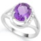 2 2/5 CARAT AMETHYST & DIAMOND 925 STERLING SILVER RING