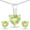 1.20 Carat Genuine Peridot .925 Sterling Silver Jewelry Set