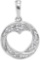 10kt White Gold Womens Round Diamond Circle Heart Cutout Pendant 1/12 Cttw