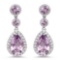 7.16 Carat Genuine Pink Amethyst and White Topaz .925 Sterling Silver Earrings