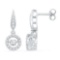 10kt White Gold Womens Round Diamond Circle Frame Moving Twinkle Solitaire Dangle Earrings 5/8 Cttw