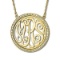 Monogram Initial Necklace with Diamond Accents 14k Yellow Gold 0.34ct