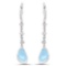 5.53 Carat Genuine Aquamarine and Labradorite .925 Sterling Silver Earrings