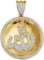 10kt Yellow Gold Mens Round Diamond Allah Medallion Charm Pendant 3/4 Cttw