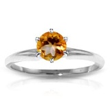 CERTIFIED 14K 1.30 CTW CITRINE SOLITAIRE RING
