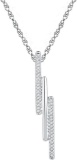 10kt White Gold Womens Round Diamond Triple Vertical Bar Pendant 1/8 Cttw