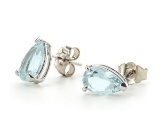 2/3 CARAT AQUAMARINE 925 STERLING SILVER EARRINGS