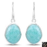 7.92 Carat Genuine Amazonite .925 Sterling Silver Earrings