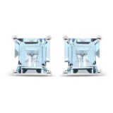 1.62 Carat Genuine Aquamarine .925 Sterling Silver Earrings