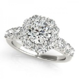 CERTIFIED PLATINUM 2.08 CT G-H/VS-SI1 DIAMOND HALO ENGAGEMENT RING