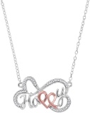 10kt White Gold Womens Round Diamond Heart Happy Pendant Necklace 1/8 Cttw