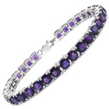 18.15 Carat Genuine Amethyst .925 Sterling Silver Bracelet