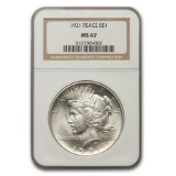 1921 Peace Dollar MS-67 NGC