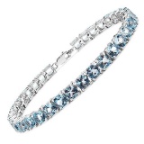 21.45 Carat Genuine Blue Topaz .925 Sterling Silver Bracelet