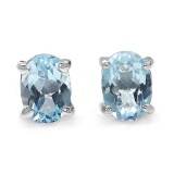 2.00 Carat Genuine Blue Topaz .925 Sterling Silver Earring